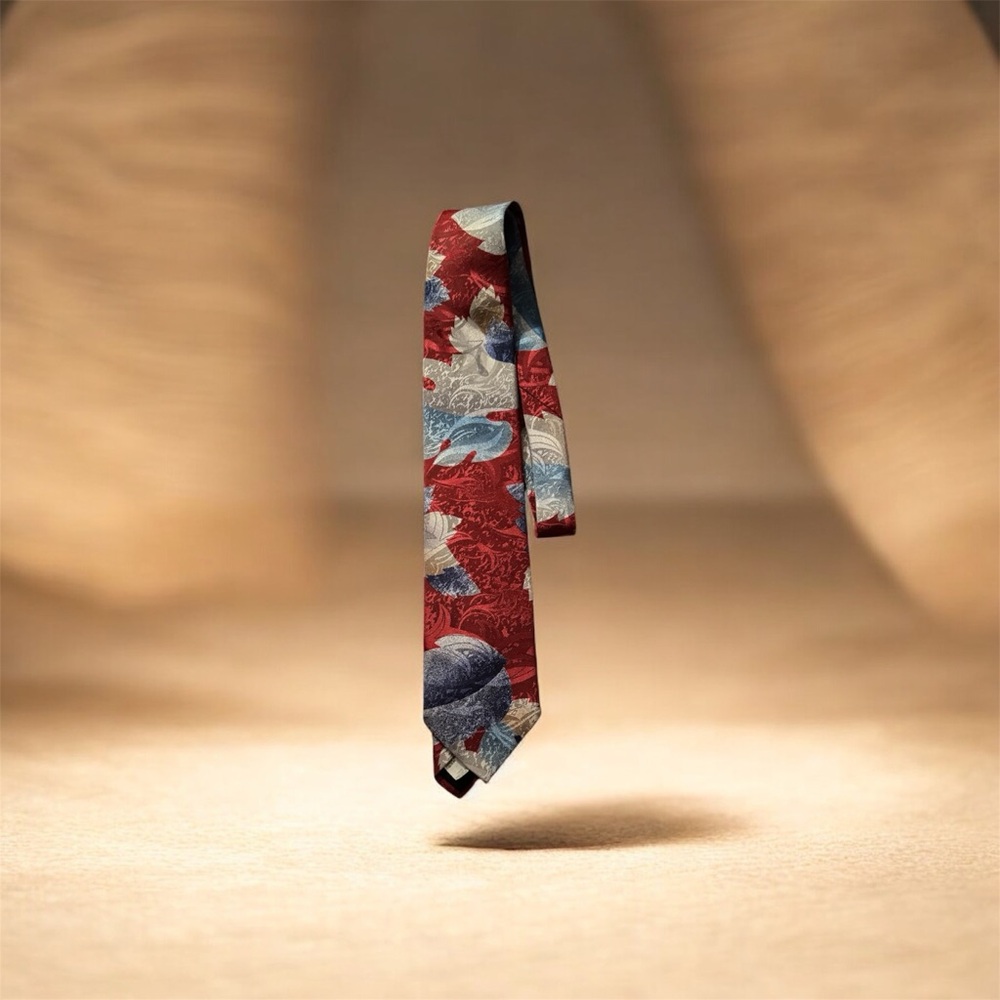 Stylish Red and Blue Floral Men's Tie
